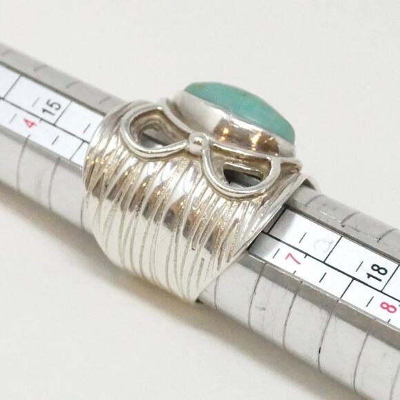 Vintage Women's DTR Turquoise Sterling Silver Ring - Size 6.5 - Picture 8 of 10
